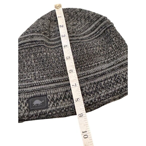 Turtle Fur Gray & Black Striped Acrylic & Polyester Beanie Unisex One Size - Picture 3 of 6